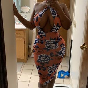 Cross cross bodycon dress